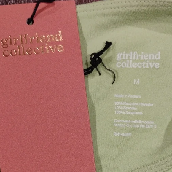 Girlfriend Collective Light Green Bike Shorts - Picture 2 of 4